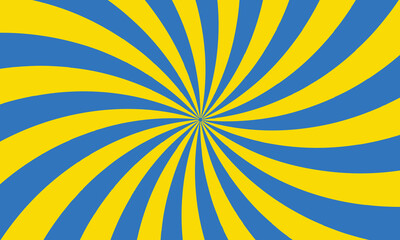 Yellow and blue twist comic sunburst effect background vector. Pop art comic-style wallpaper. Suitable for templates, sale banners, events, ads, web and pages