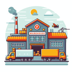 Naklejka premium warehouse vector