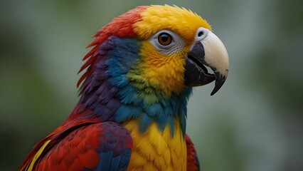 Fototapeta premium splash of color becoming a parrot