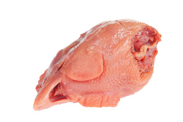 Chicken head on white background