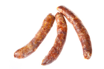 Sausages, isolated on a white background