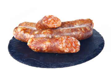 Sausages, isolated on a white background