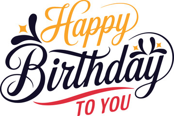 Obraz premium Happy Birthday Greeting Card with Typography