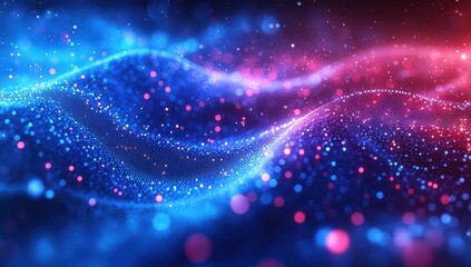 Fototapeta premium A colorful wave of light with blue, red and pink colors