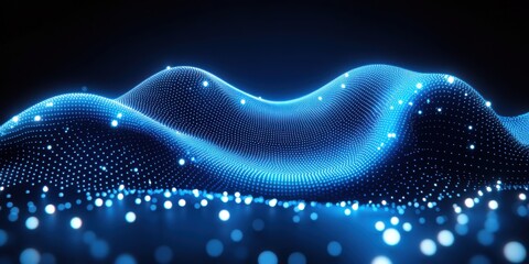 A colorful wave of light with blue, red and pink colors