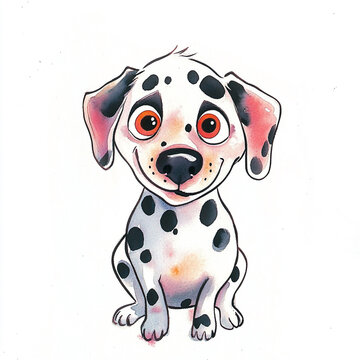 recommend clip art: Dalmatian Dog Watercolor Cute And Creepy Dog Clip Art Illustration
