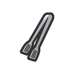 Vector Flat Icons Food Tongs - Kitchen set Appliances and Utensils icons