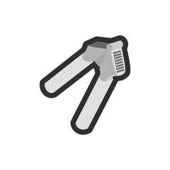 Vector Flat Icons Garlic Press - Kitchen set Appliances and Utensils icons