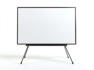 Contemporary whiteboard with a metal frame isolated on white background