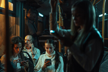 Smartphones on a public bus