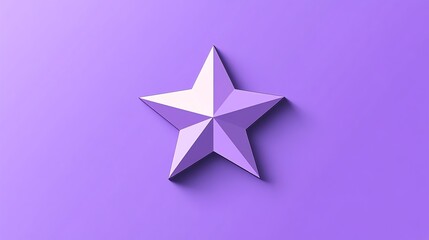 A purple star with a 3d effect on a purple background.