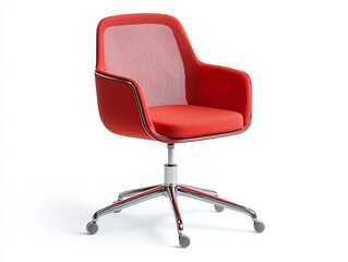 Obraz premium Designer classroom chair with a mesh back isolated on white background
