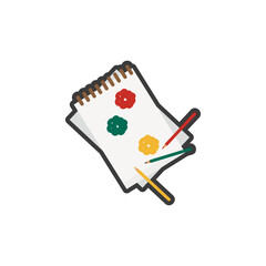 drawing icon, drawing flower on a binder and paper