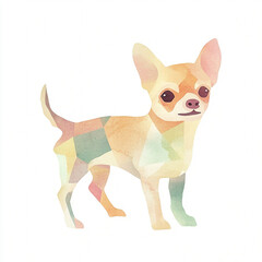 Obraz premium Simple Chihuahua Dog Watercolor Illustration With