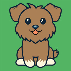 Obraz premium Cute Cartoon Snorkie Dog Sitting Clipart Illustration