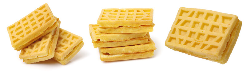 Waffles on a white background 