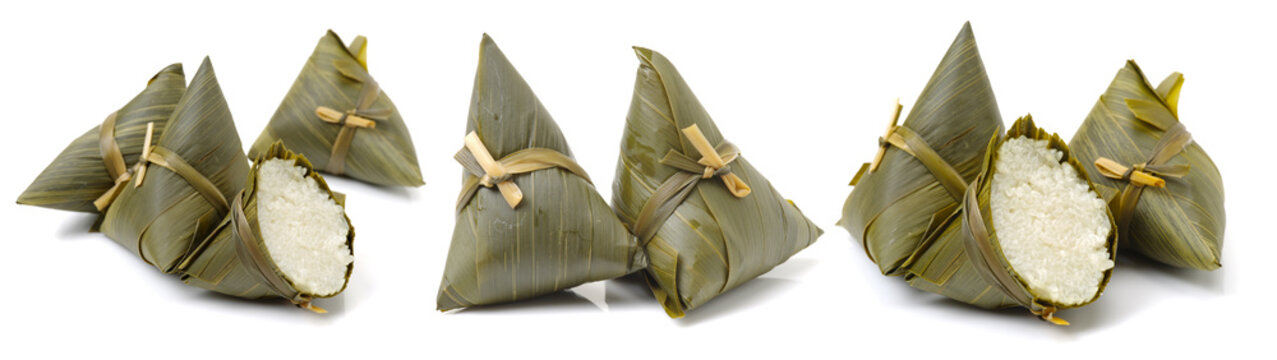 Rice dumpling on white background 