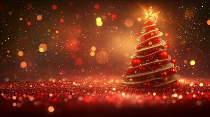 Magical Christmas Tree with Sparkling Ornaments and Lights