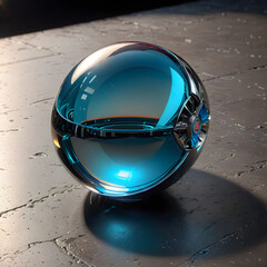Fototapeta premium a close up of a glass ball on a table with a light shining on it