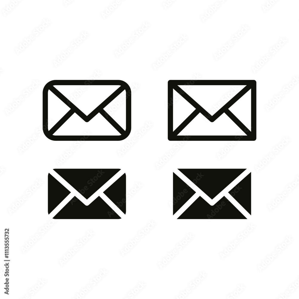 Aufkleber envelope icon, email message icon - Mail icon button sign, notification new message icons buttons	
