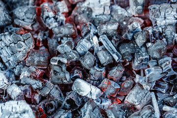 A pile of wood that has been burned