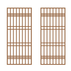 Illustration of traditional Korean window and door frames.