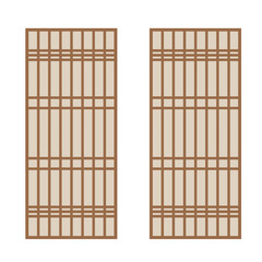 Illustration of traditional Korean window and door frames.