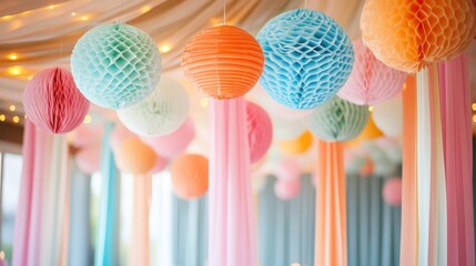 Party streamers and decorations adding vibrant touches to celebrations