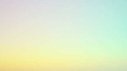 Naklejka premium A dreamy gradient background shifting from pale yellow to soft lilac and finishing in a powder blue. The subtle transitions create a gentle, pastel-like effect reminiscent of dawn light spreading .
