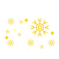 Gold Snowflakes with Sparkle