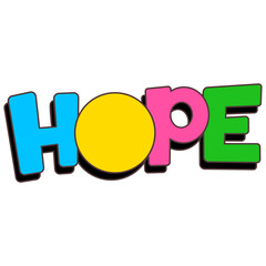 Colorful Typography Design of the Word Hope