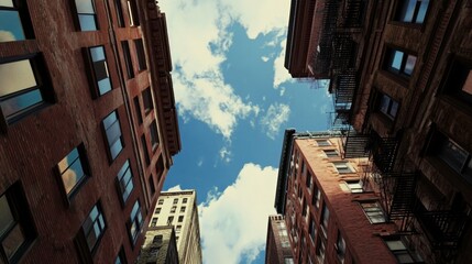 Urban Skyline from an Upward Perspective