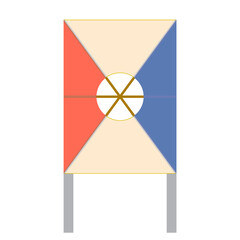 A kite used in kite flying, one of the traditional Korean games.