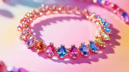 Obraz premium Rainbow-themed jewelry designed with colorful and symbolic elements