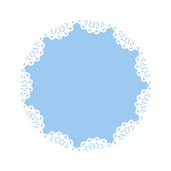 白色の円形のレースのフレームの背景素材