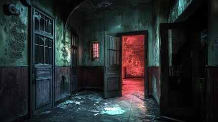 Obraz premium Forgotten Corridor: A Glimpse into an Eerie Past