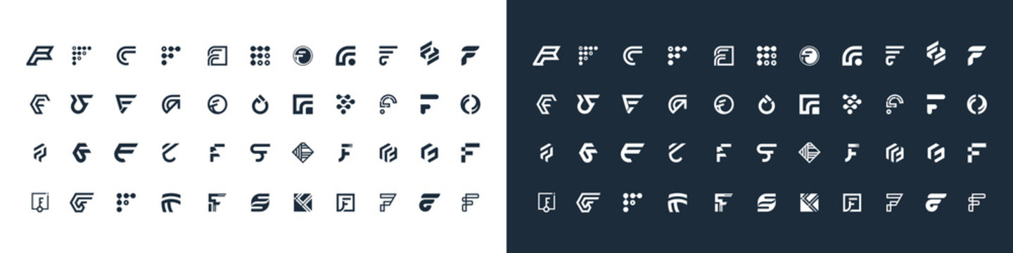 Mega letter F logo design vector idea for business or personal