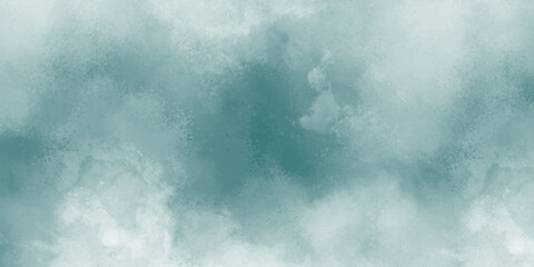 Abstract blue watercolor natural clouds and smoke. Soft white vintage or antique distressed texture. Old grunge design cement wall texture. Green color dust particles explosion cloud