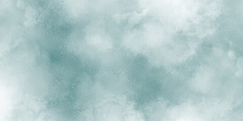 Abstract blue watercolor natural clouds and smoke. Soft white vintage or antique distressed texture. Old grunge design cement wall texture. Green color dust particles explosion cloud