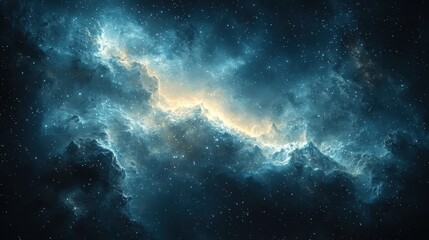 Naklejka premium Captivating Cosmic Landscape Majestic Nebula and Starry Sky in Stunning High Fidelity