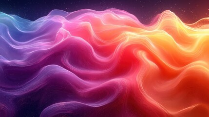 Obraz premium Captivating Fluid Waves of Vibrant Prismatic Light Igniting an Ethereal Cosmic Explosion