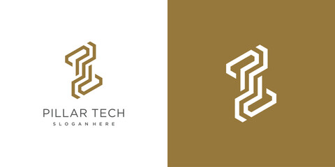 Pilar tech logo design vector idea with modern concept