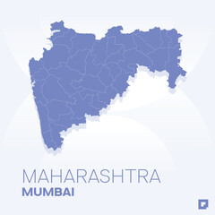 Maharashtra vector map, Vector map of Maharashtra, editable eps, AI files, Vector illustration of Maharashtra vector map	
