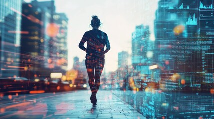 Young Wearable Technology and Big Data monitoring health and fitness through advanced analytics