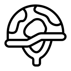 Army Helmet Line Icon
