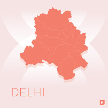 Delhi vector map, Vector map of Delhi, editable eps, AI files, Vector illustration of Delhi vector map	
