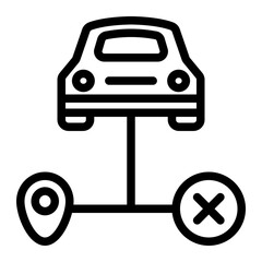 Car Signpost Line Icon