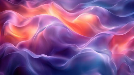 Obraz premium Ethereal Chromatic Waves Captivating Digital Art of Fluid Motions and Vibrant Hues