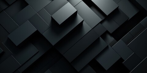 Abstract Black Background with Simple Geometric Shapes and Layers in a Modern Design Suitable for Various Creative Projects and Applications