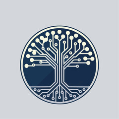 Tree technology logo template